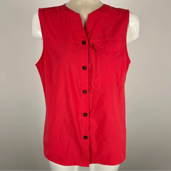 ❤️ Woods🌲 Red Sleeveless Leisure Athlete Top M - Picture 3 of 10